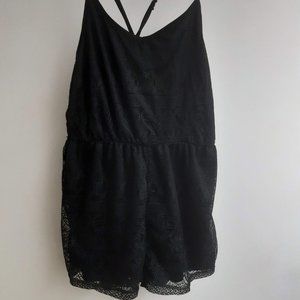 Magazine black lace romper